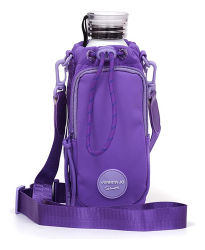 Cartera Bandolera Porta Botella Burgos Novytex Juanita Jo Color Violeta Correa De Hombro Violeta Diseño De La Tela Lisa