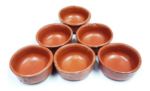 Cazuela De Barro Rustica 14 Cm Aptas Locros Set X 6 Unidades