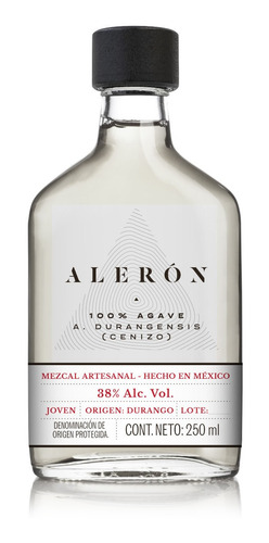 Imagen 1 de 7 de Mezcal Aleron - Agave Cenizo - 250 Ml | 1 Botella