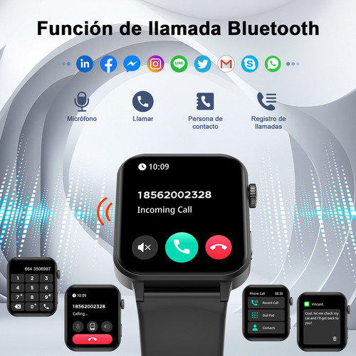 Reloj Inteligente Smart Watch BAOLUBAO Modelo R30 Pro De 1.85´ Smartwatch Mujer Hombre Smartwatch Asistente De Voz