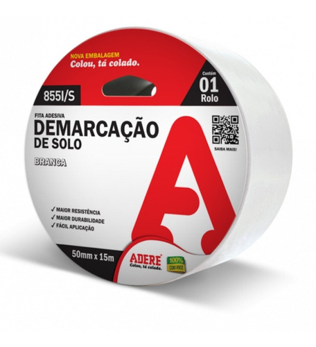 Fita Demarcacao Solo 855i/s 50mmx15m Branco Adere