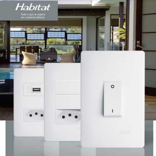 Módulo Tomada Rj11 4 Vias Branco - Fame Habitat 2064