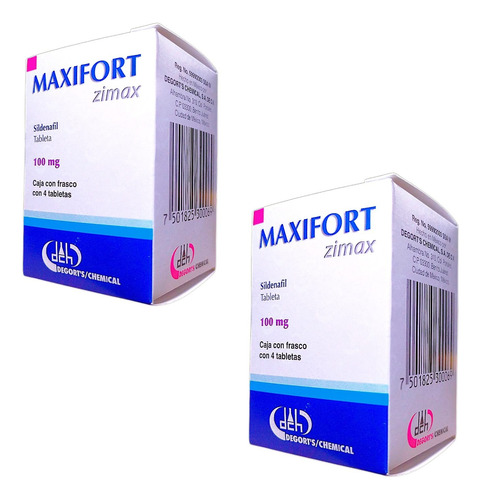 2 Maxifort Zimax 100 Mg 4 Tabletas | Degorts Chemicals
