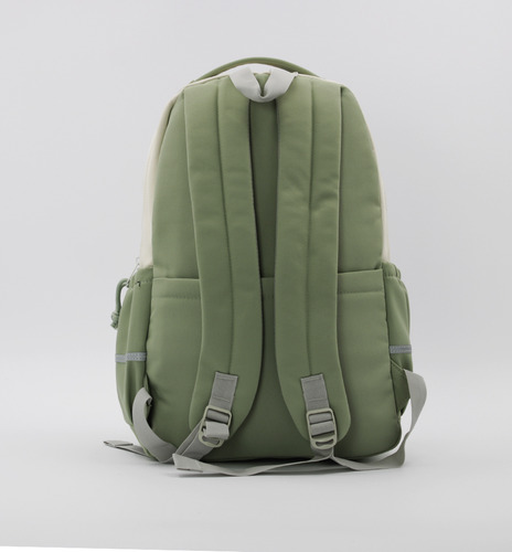 Mochila Juvenil Escolar Viaje Reforzada Garco. Color Verde Claro Diseño De La Tela Liso