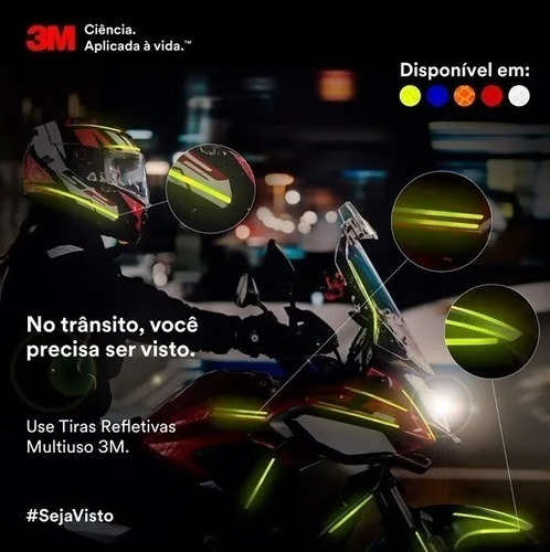 Imagem 4 de 8 de Fitas Refletivas 3m- Azul Bco Amar Verm Lar 12 Por Emb