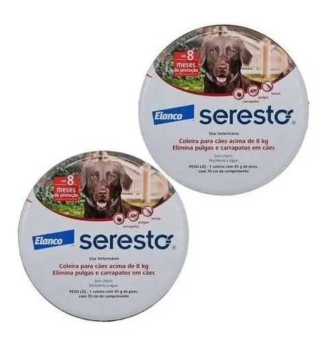 Kit 2 Coleiras Seresto Anti Pulgas Carrapato Acima De 8 Kg G
