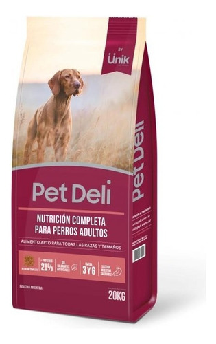 Alimento Balanceado Perros Adultos Pet Deli 20kg By Unik