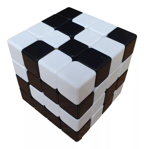 Cubo Mágico 4x4x4 Melquiades Xadrez Preto E Branco