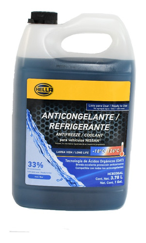 Garrafa Anticongelante Azul Hella 33% Listo Para Usar 3.78l