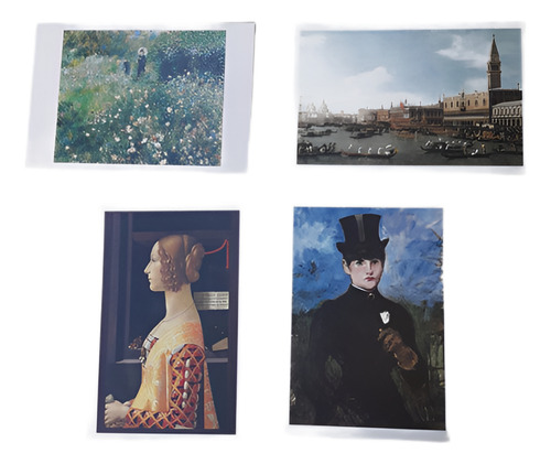 Lote 4 Tarjetas Coleccionables Museo Thyssen De Madrid