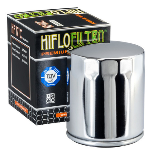 Filtro Óleo Fatboy/softail Cromado Hiflofiltro Hf171c