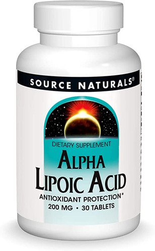 Source Naturals Alpha Lipoic Acid 200 mg, 30 tabletas, Sn.