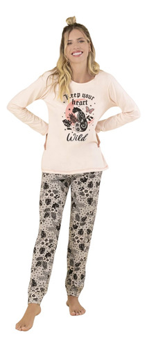 Pijama Mujer Invierno Manga Larga Wild Heart So Pink 11620