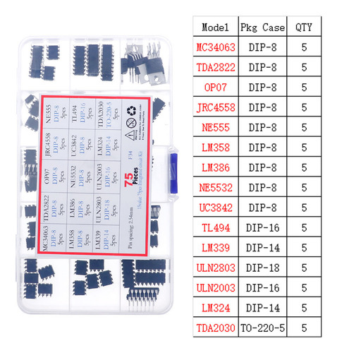 Set Sockets Ic Kit Surtido De Circuitos De Chips Ic Integrad