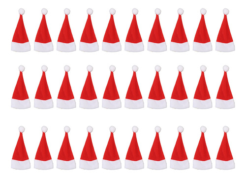 Minisombreros De Papá Noel, 30 Piezas, Adornos Navideños En