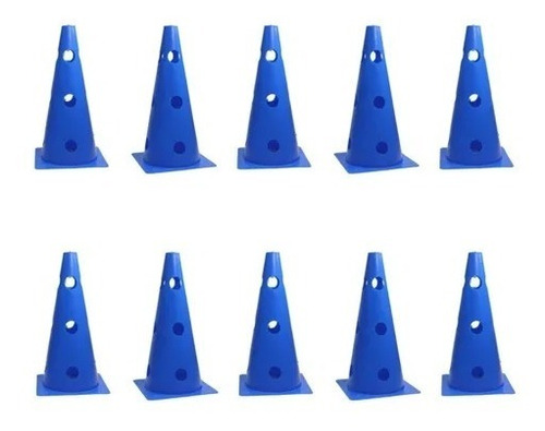 Imagen 3 de 4 de Pack 6 Conos Entrenamiento 32 Cms Ejercicios Fitness Agujero