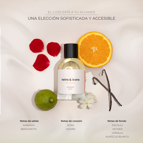 Perfume Para Mujer Fragancia Chic Floral 100ml Twins & Icons