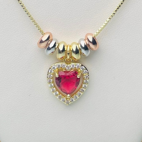 Semanario Corazón. Oo Laminado. Accesorios Para Dama. Corazón Rojo