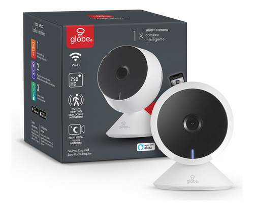 Globe Electric Wi-fi Smart Indoor Security Camera, No Hub Re