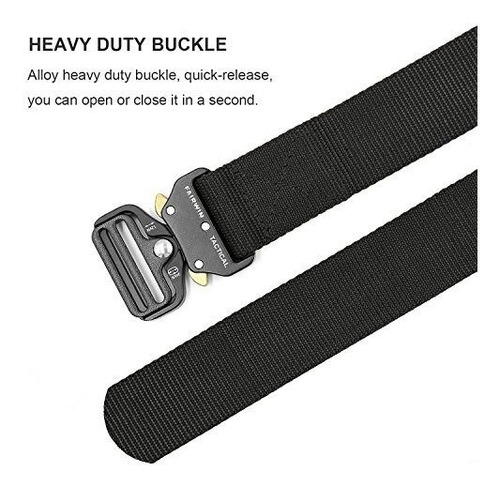 Fairwin Cinturón táctico correas de cinturón web con hebilla de metal de liberación rápida y alta resistencia cinturones de estilo militar 