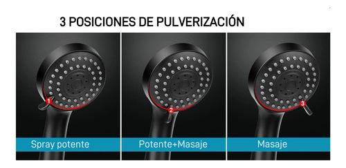Regadera Telefono Cabezal De Ducha Redonda Baño Kit Con Ducha De Mano Negro Yesop