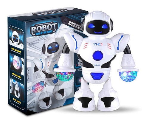 Robot Rey De La Danza Color Blanco A Pilas
