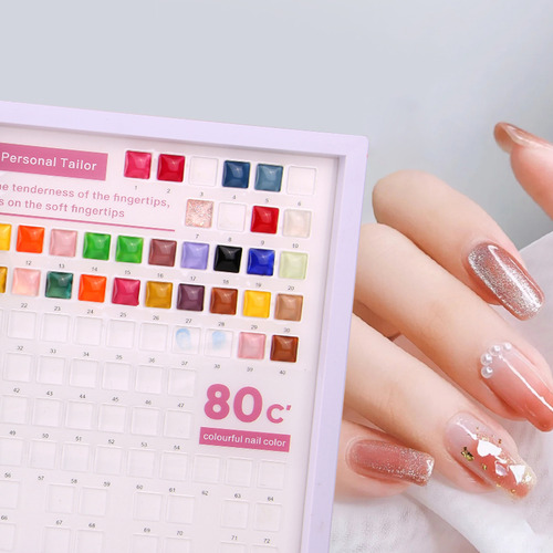 Expositor Con Puntas De Uñas, 80 Colores, Carta De Colores,