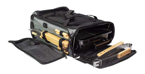 Set Deluxe Bolso Cooler Parrilla Asado Herramientas