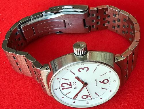 Mido Automático M7340a 4 Diamantes En Las 3,6,9,12 Plateado Blanco Blanco (Usado)