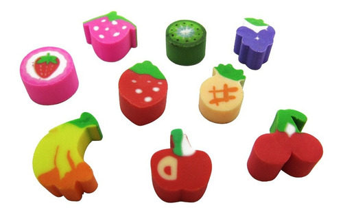 Goma De Borrar Estuche 20 Piezas Frutas Pack X 36