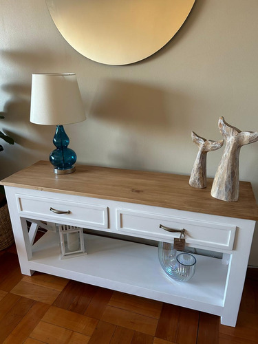 Arrimo En Madera De Dos Cajones, Modelo Minimalista