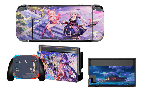 Skin Para Nintendo Switch Modelo (18038ns) Genshin Impact