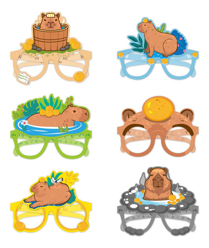 Gafas De Fiesta Capybara - 12 Máscaras Para Fotos Y Disfrace