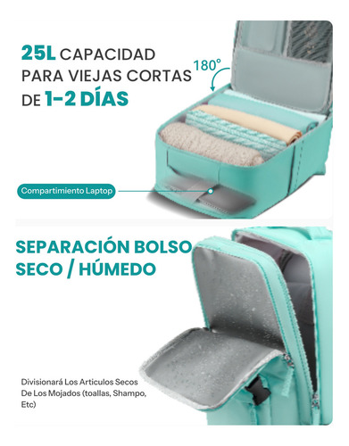 Mochila De Viaje Mujer, Mochila Para Laptop 14 Pulgadas, Aprobado Por Avión 10kg Articulo Personal, Mochila Antirrobo Y Impermeable, Mochila Universitaria Juvenil