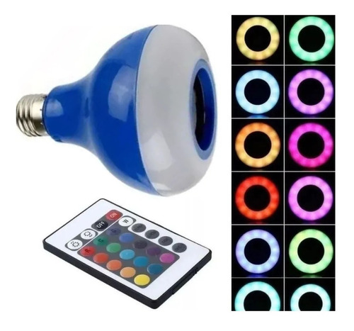Foco Con Bocina Bluetooth- Multicolor A Control Remoto