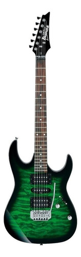 Guitarra eléctrica Ibanez RG GIO GRX70QA de álamo transparent emerald burst con diapasón de amaranto