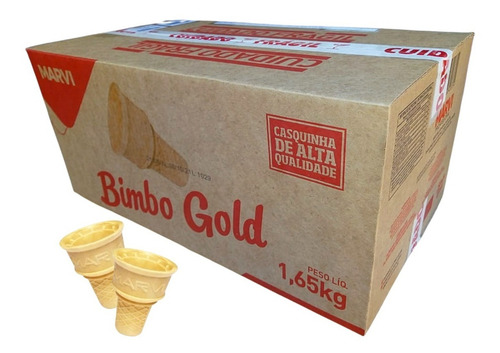Casquinha Bimbo Gold Marvi Para Sorvete Confeitaria Atacado