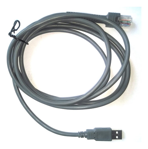 Cable Usb A Rj48 2 M Gris Para Escáner De Código De Barras