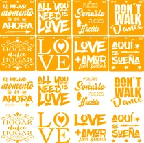Comprar Stencil Plantilla Frases 15x15cm 8 Plantillas Deco Stencils