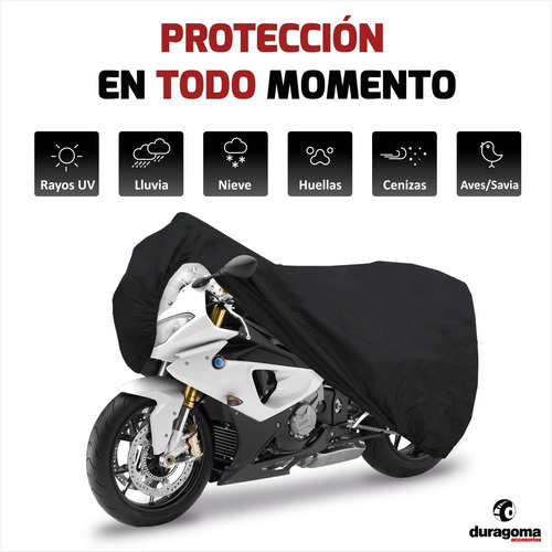 Imagen 4 de 8 de Funda Cubre Moto Impermeable Airway Edición Black 2 Hebillas