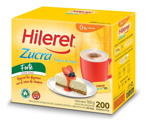 Hileret  Zucra Forte Pack  2 Cajas X 200 Sobres