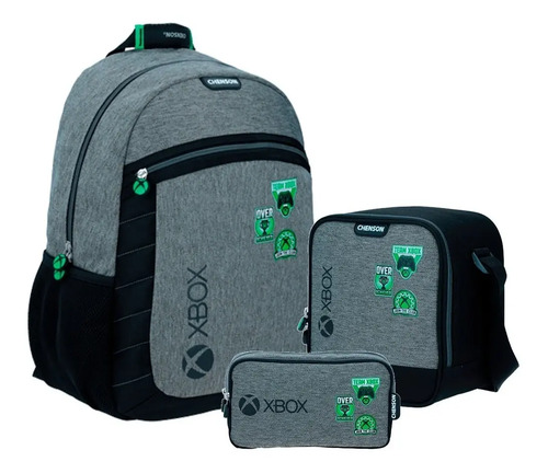 Kit Mochila Chenson Para Primaria Xbox Gris Con Negro | Meses sin intereses