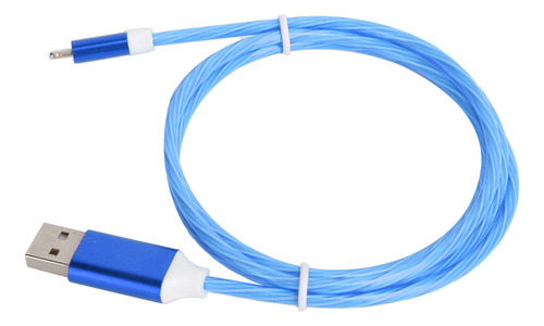 Cable De Carga Usb Para Ios, Luz Led Que Fluye Rápidamente