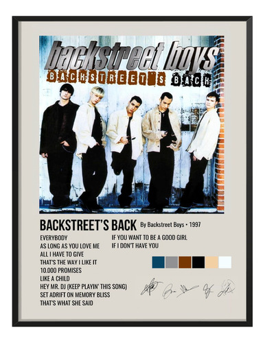 Cuadro Backstreet Boys Backstreets Back C/ Firma