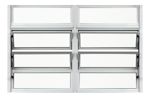 Imagem 1 de 6 de Vitro Basculante Alumínio Branco 80x120cm - C/ Vidros 3mm