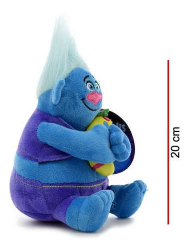 Imagen 4 de 4 de Biggie Trolls De Peluche Original 20 Cm. Phi Phi Toys