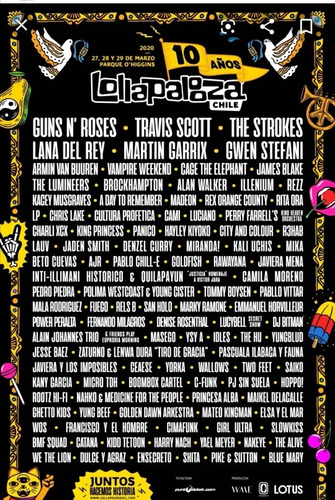 Lollapalooza 2020 Pase 3 Días General 