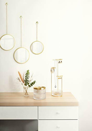Umbra Tesora Jewelry Organizer And Jewelry Stand With Glass Color Brass