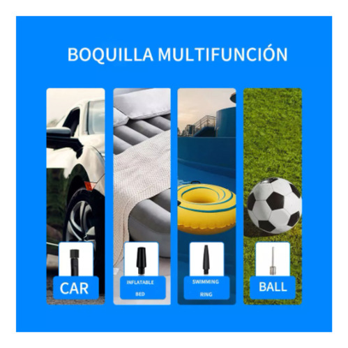 Mini Compresor Aire Electrico Recargable Auto Moto Bici Luz Negro 50/60 Monofásica