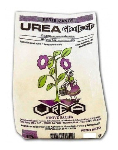 Urea Fertilizante Nitrogeno Plantas 1kg